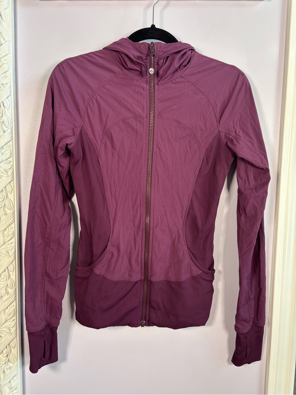 lululemon athletica In Flux Reversible Plum Full-Zip Hooded Bomber Jacket Size 6